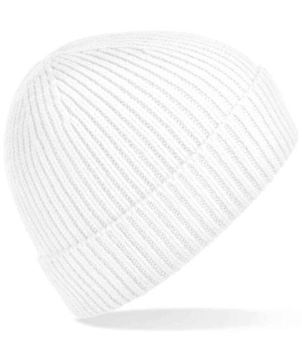 Beechfield Engineered Knit Ribbed Beanie - WHI - ONE